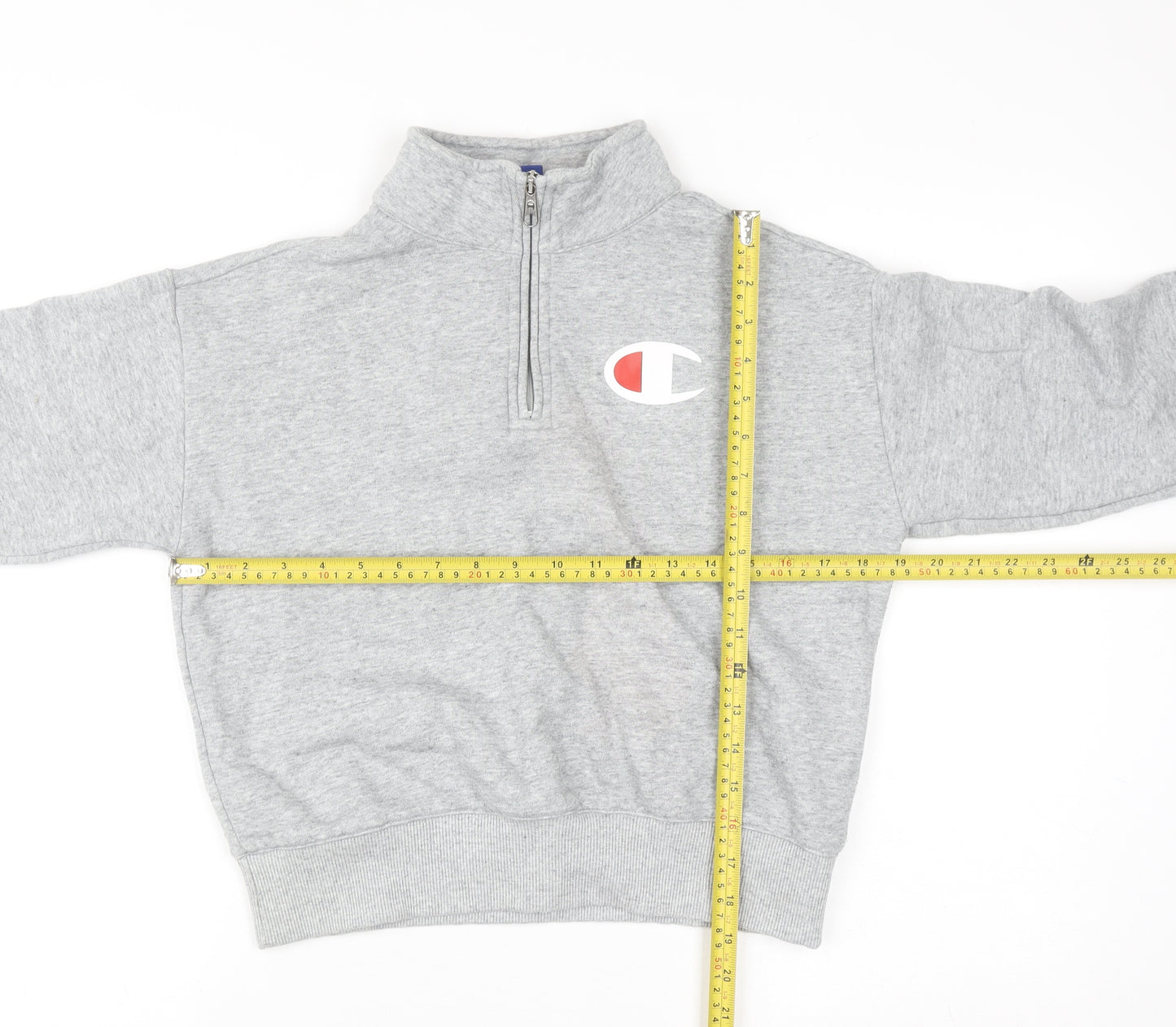 Champion Women's Grey 1/4 Zip Pullover Sweatshirt Small
