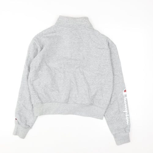 Champion Women's Grey 1/4 Zip Pullover Sweatshirt Small