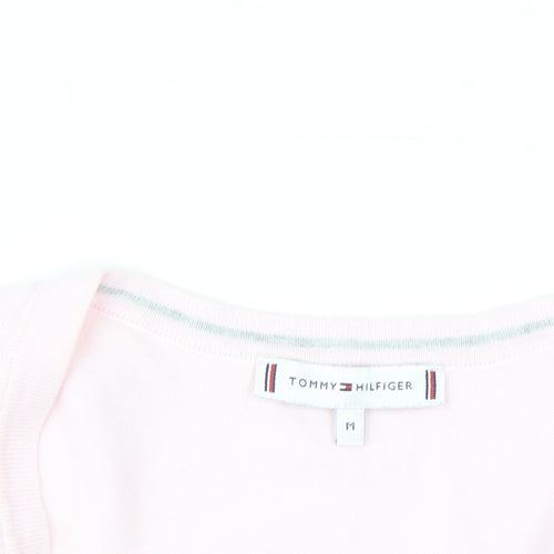 Tommy Hilfiger Women Pink V-Neck Cotton Blend Jumper M
