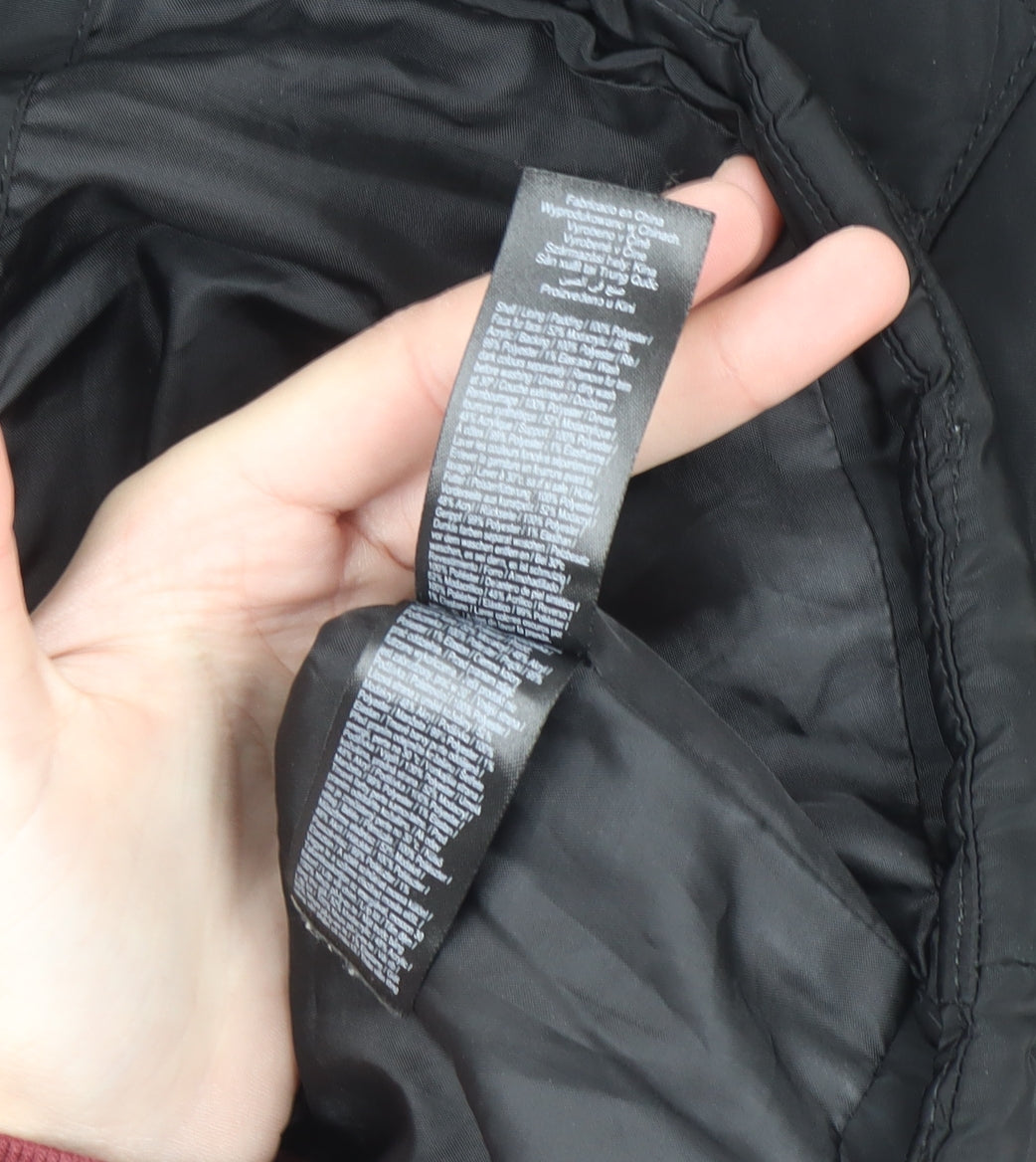 F&F Womens Black Hooded Puffer Jacket Size 12 Winter Coat
