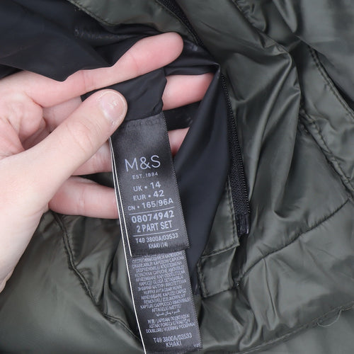 Marks and Spencer Women’s Green Size 14 Puffer Jacket