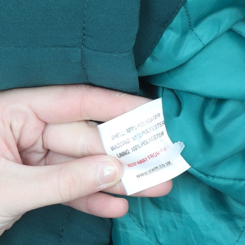 EWM Womens Green Hooded Parka Coat Size 20 Polyester Mid-Length