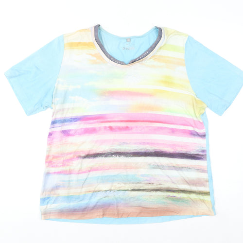 Rabe Womens Multicoloured Short Sleeve Stretch T-Shirt Size 20