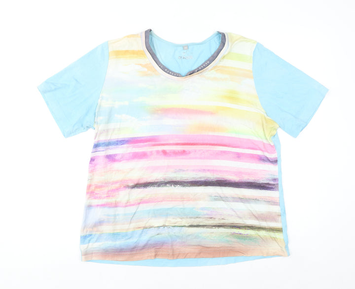 Rabe Womens Multicoloured Short Sleeve Stretch T-Shirt Size 20