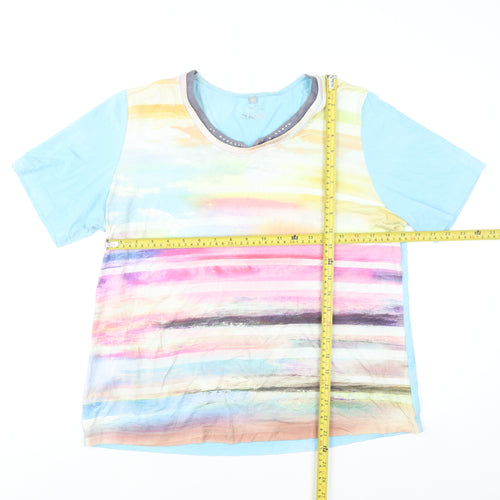 Rabe Womens Multicoloured Short Sleeve Stretch T-Shirt Size 20