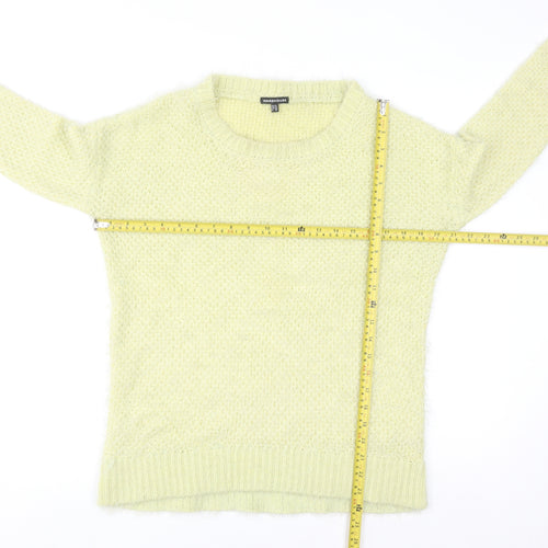 Warehouse Women Yellow Open-Knit Long Sleeve Pullover Jumper Size 10