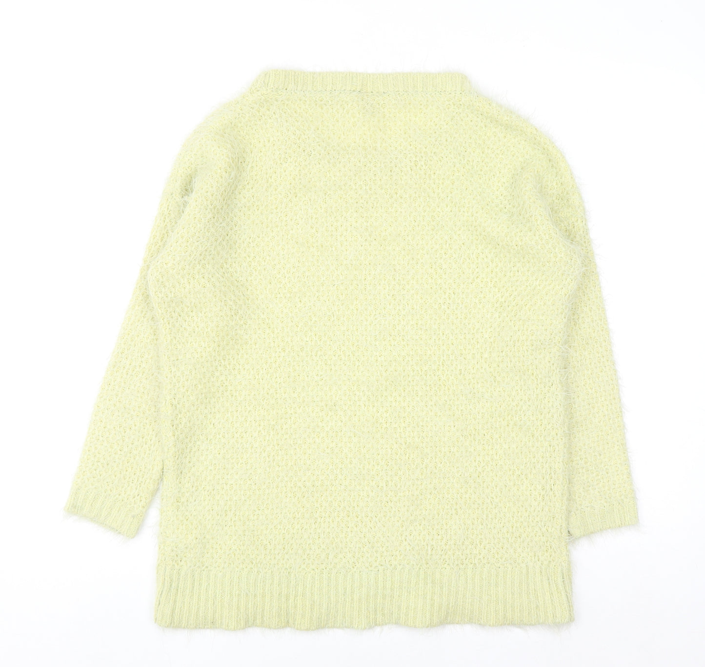 Warehouse Women Yellow Open-Knit Long Sleeve Pullover Jumper Size 10