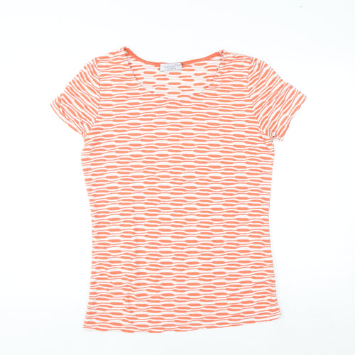 Marks and Spencer Per Una Orange White Stretch T-Shirt Womens Size 10