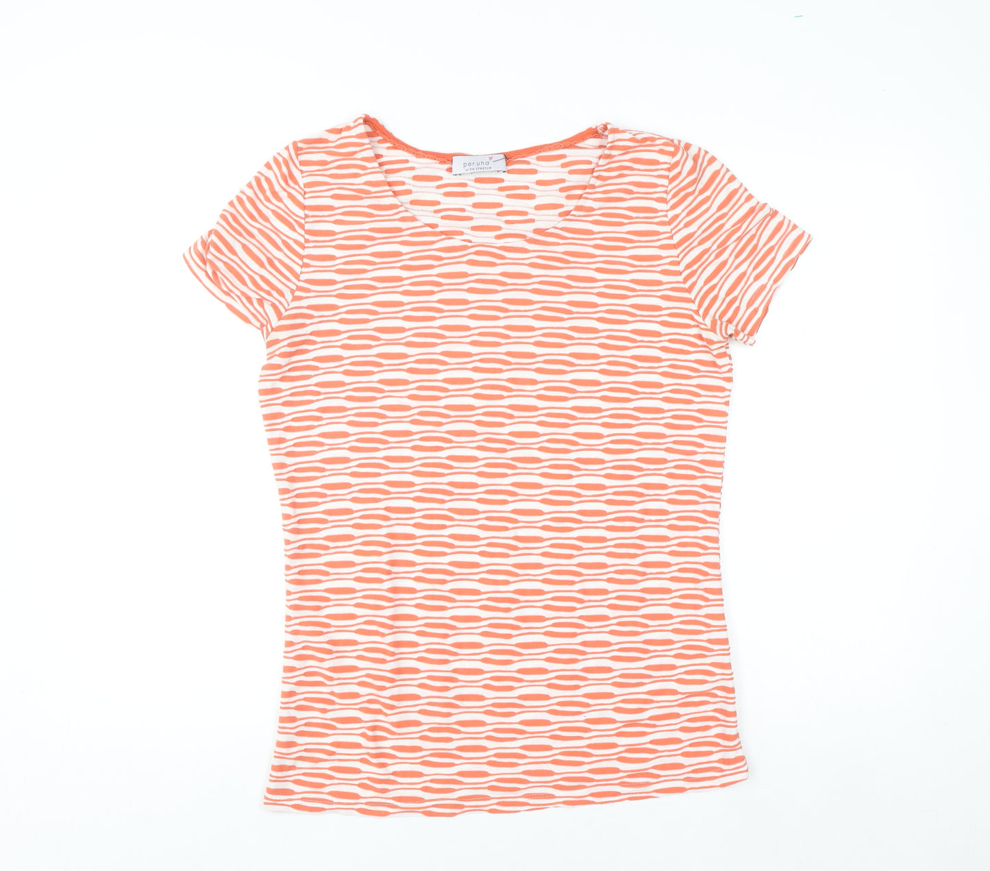 Marks and Spencer Per Una Orange White Stretch T-Shirt Womens Size 10