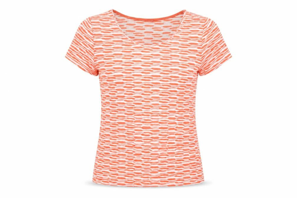 Marks and Spencer Per Una Orange White Stretch T-Shirt Womens Size 10