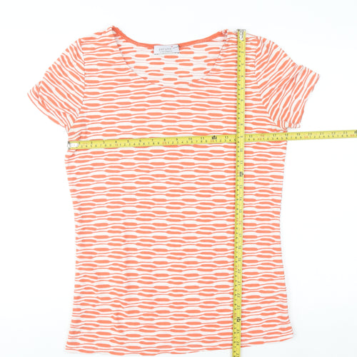 Marks and Spencer Per Una Orange White Stretch T-Shirt Womens Size 10