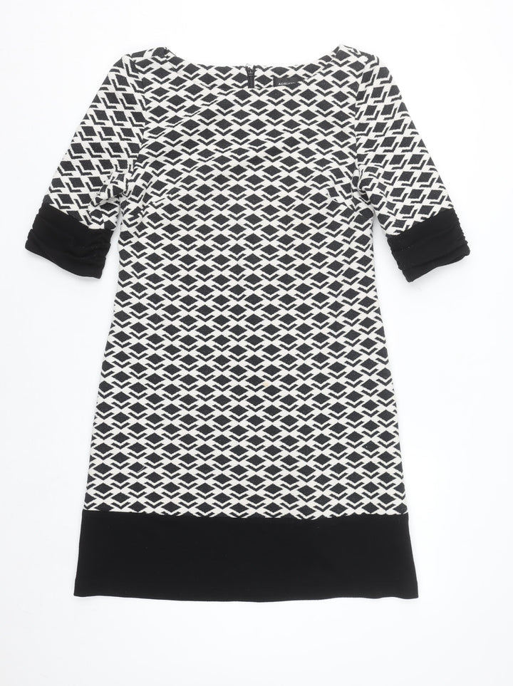 Adrianna Papell Women's Black Geometric Shift Dress Size 14