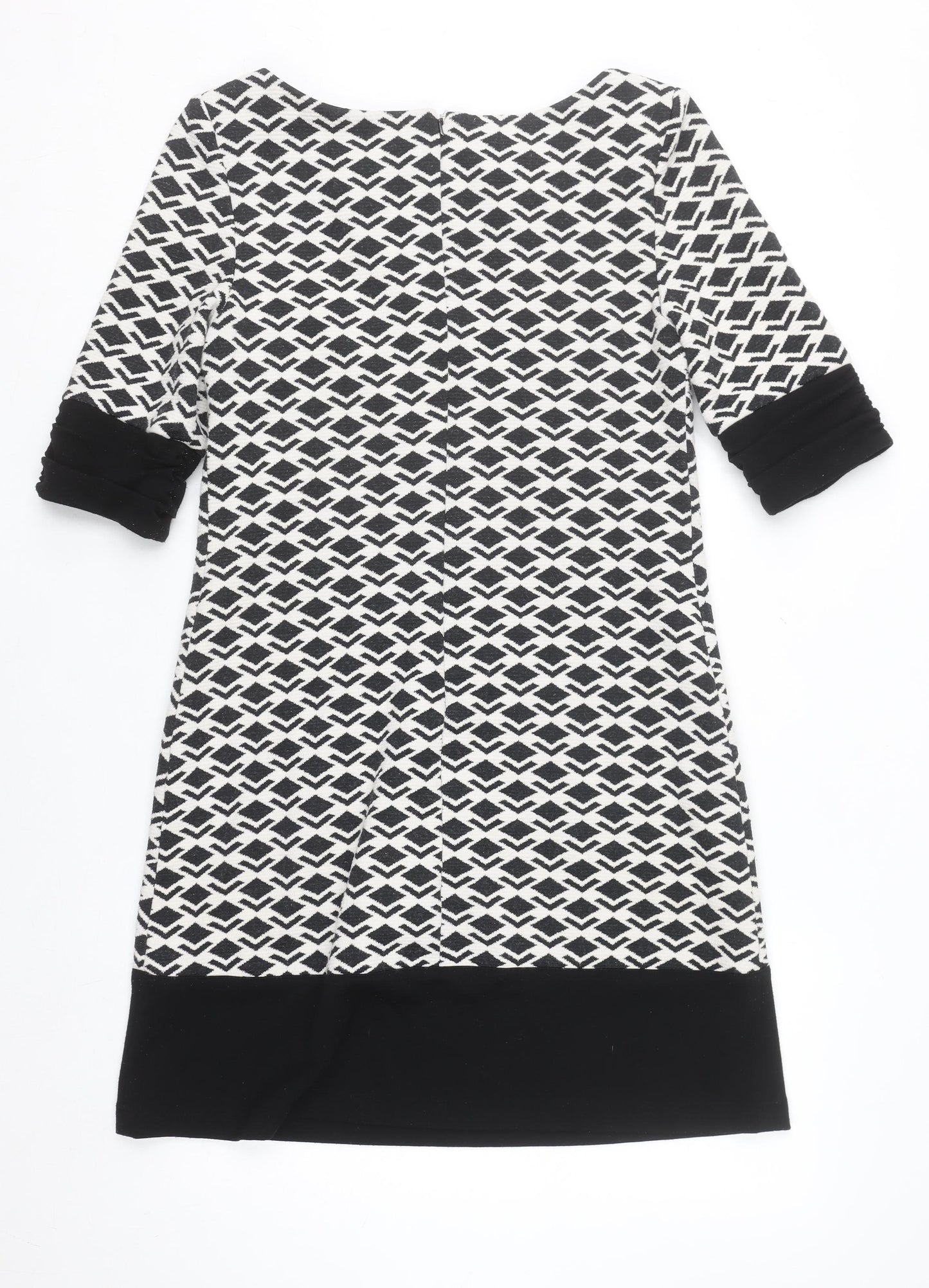 Adrianna Papell Women's Black Geometric Shift Dress Size 14