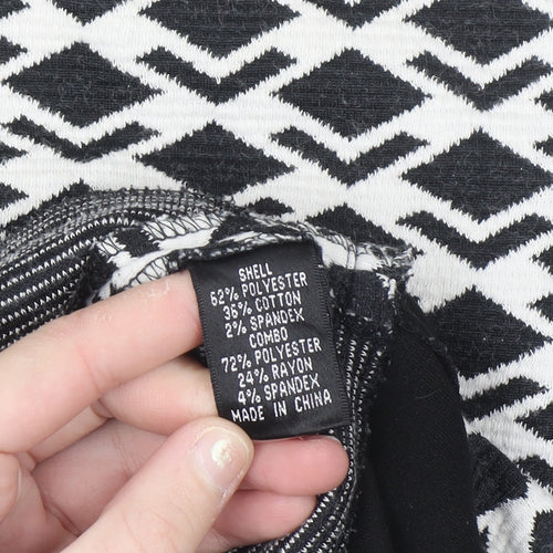 Adrianna Papell Women's Black Geometric Shift Dress Size 14