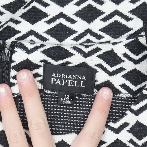 Adrianna Papell Women's Black Geometric Shift Dress Size 14