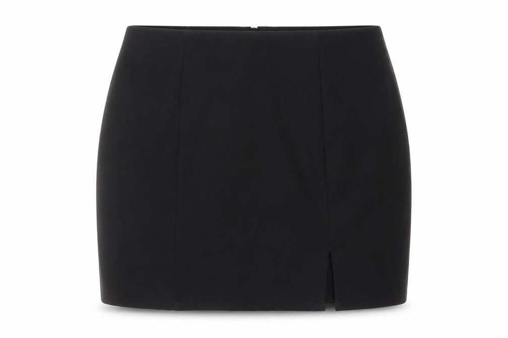Front view of Saint Genies Women's Black, size 14, Stretch Pencil Skirt