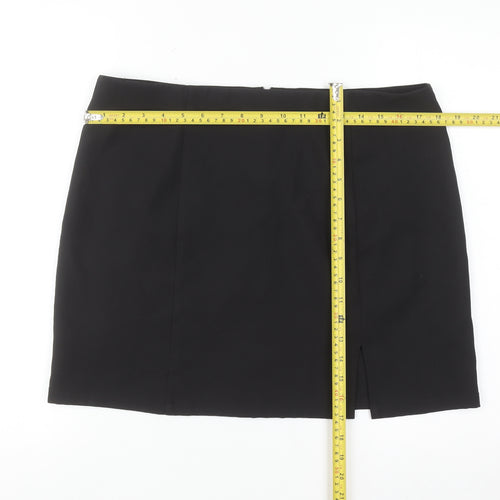 Saint Genies Women's Black Size 14 Stretch Pencil Skirt