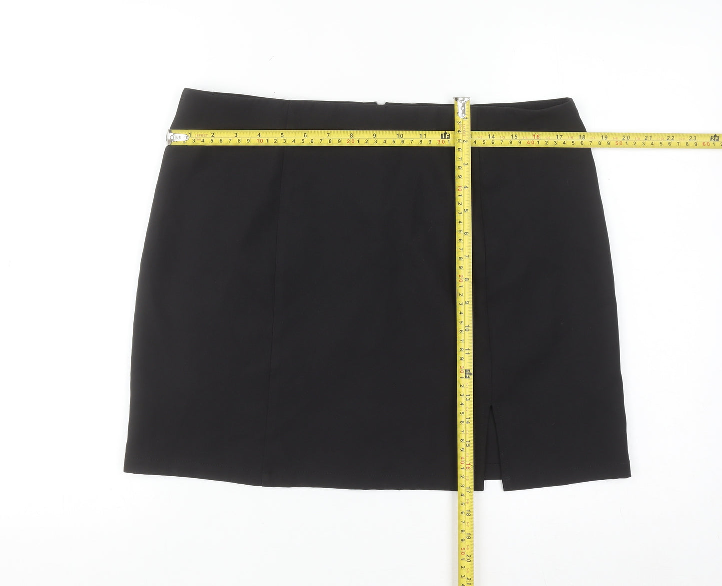 Saint Genies Women's Black Size 14 Stretch Pencil Skirt