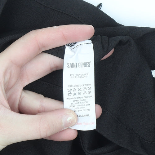 Saint Genies Women's Black Size 14 Stretch Pencil Skirt
