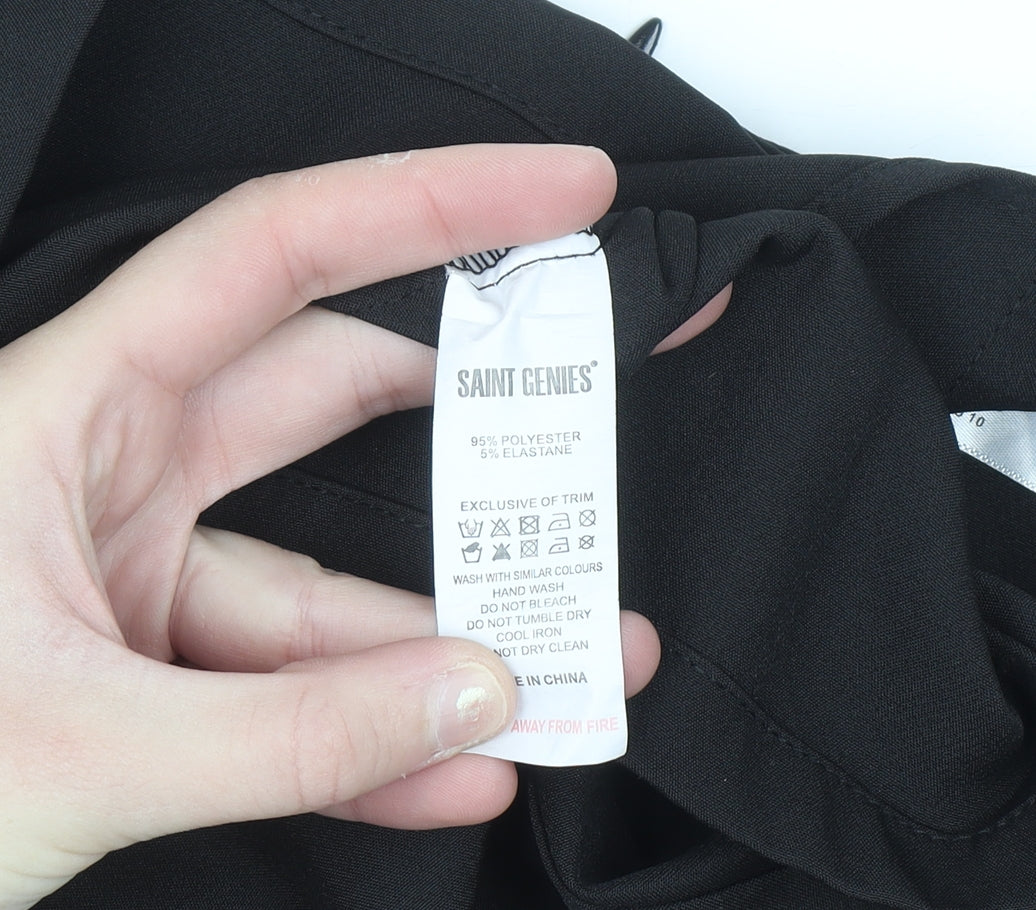 Saint Genies Women's Black Size 14 Stretch Pencil Skirt