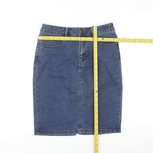 Vero Moda Women's Blue Denim Knee Length Stretch Pencil Skirt Size M