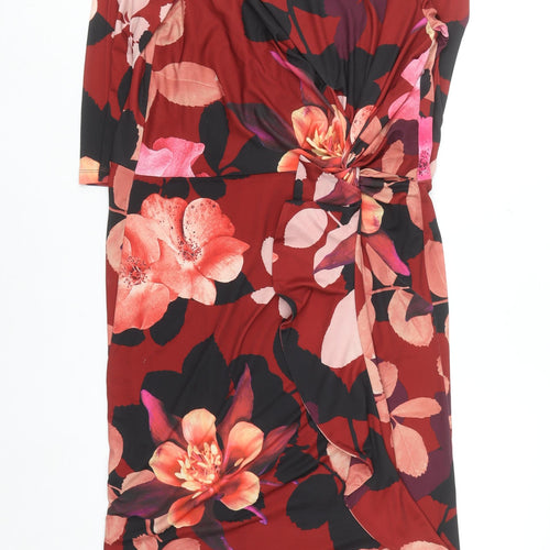 Punt Roma Women's Multicoloured Floral Bodycon Dress Size 16