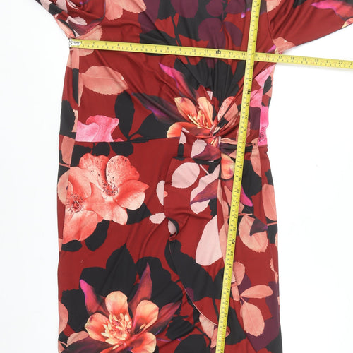 Punt Roma Women's Multicoloured Floral Bodycon Dress Size 16