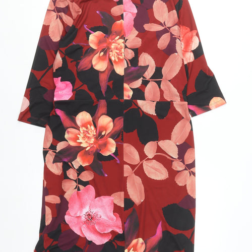Punt Roma Women's Multicoloured Floral Bodycon Dress Size 16