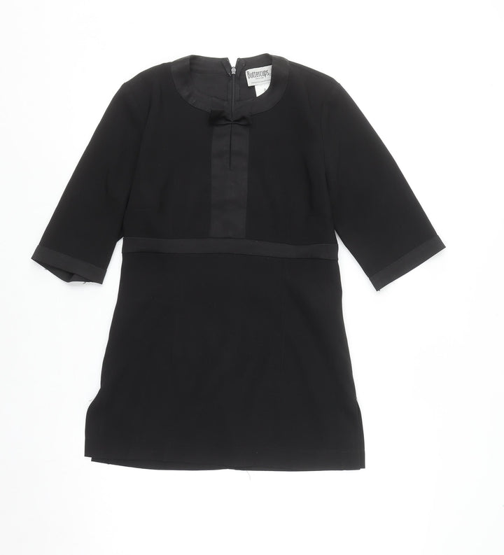 Buttercups Women’s Black Shift Workwear Dress Size 8 Short Sleeve