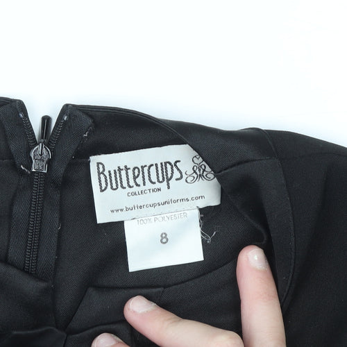 Buttercups Women’s Black Shift Workwear Dress Size 8 Short Sleeve