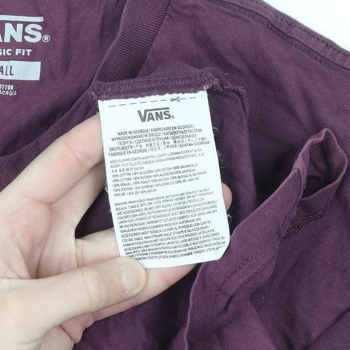 Vans Women's Purple Classic Fit Cotton T-Shirt Small