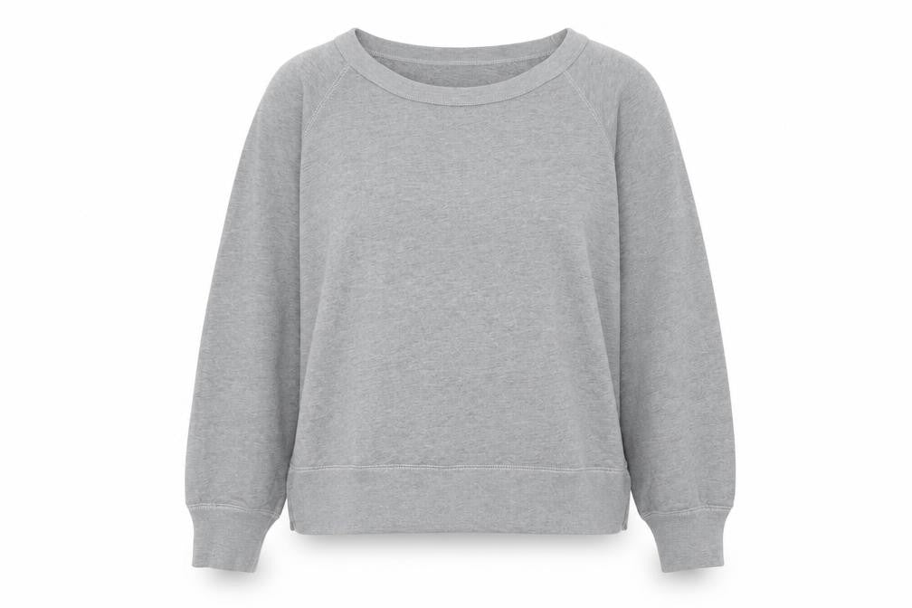 Front view of Gap women’s grey xl pullover sweatshirt classic crew neck