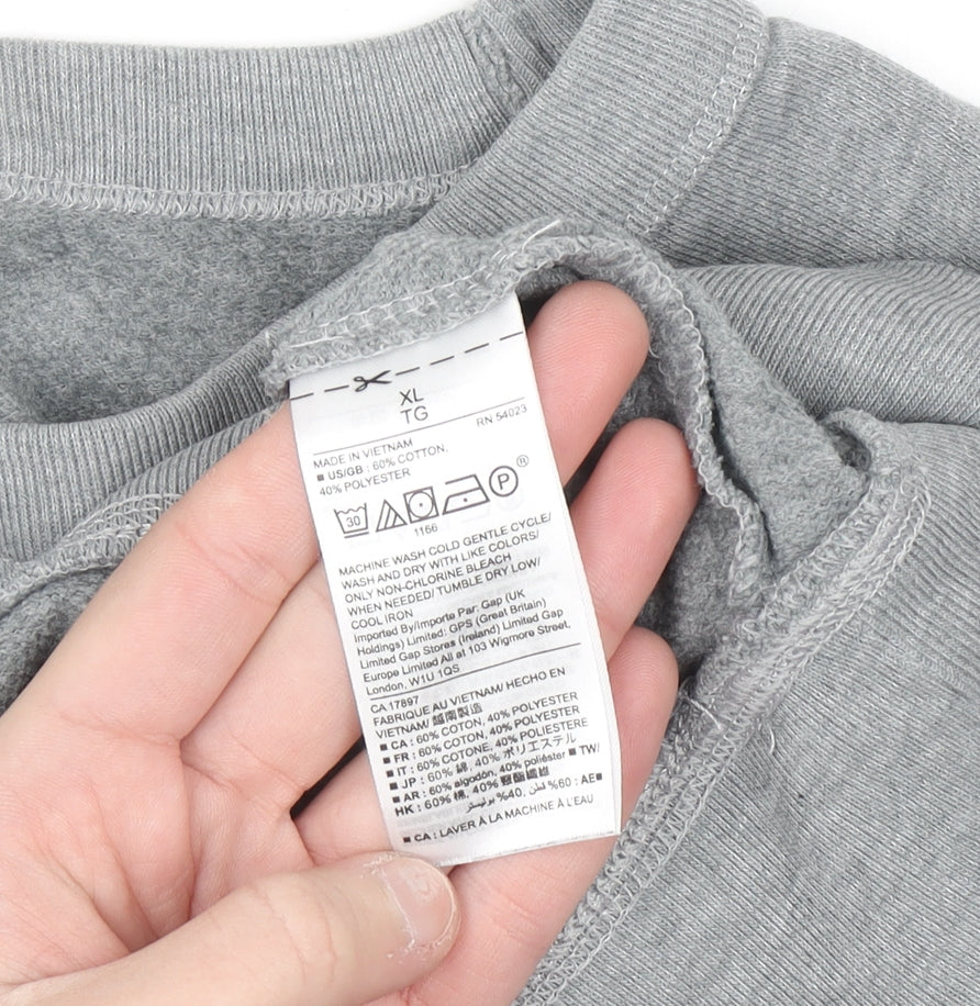 GAP Womens Grey XL Pullover Sweatshirt Classic Crew Neck
