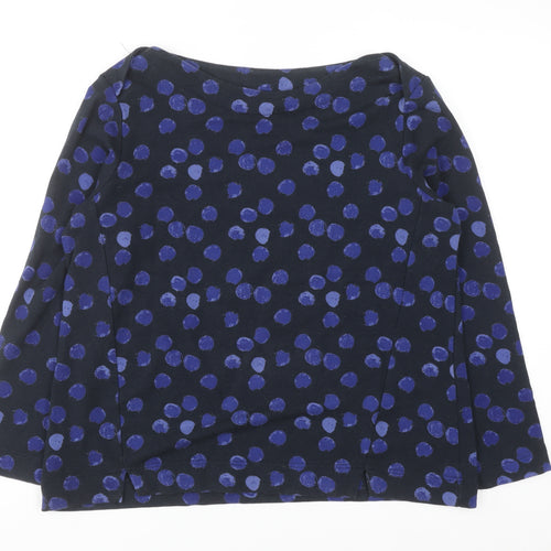 Thought Women Blue Polka Dot Long Sleeve Pullover Sweatshirt Size 14