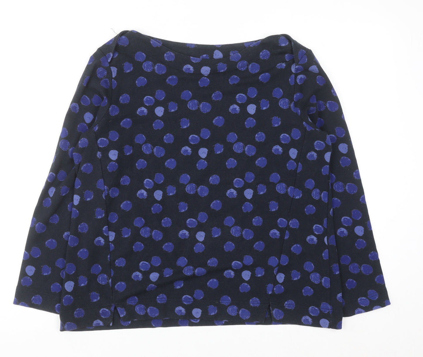 Thought Women Blue Polka Dot Long Sleeve Pullover Sweatshirt Size 14