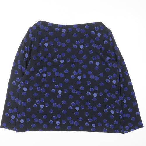 Thought Women Blue Polka Dot Long Sleeve Pullover Sweatshirt Size 14