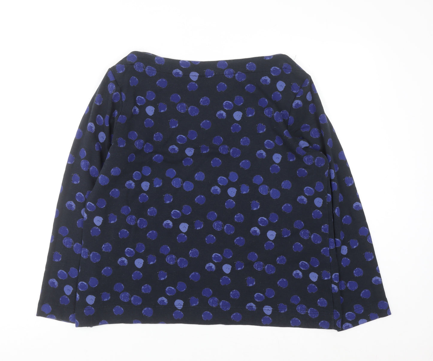 Thought Women Blue Polka Dot Long Sleeve Pullover Sweatshirt Size 14