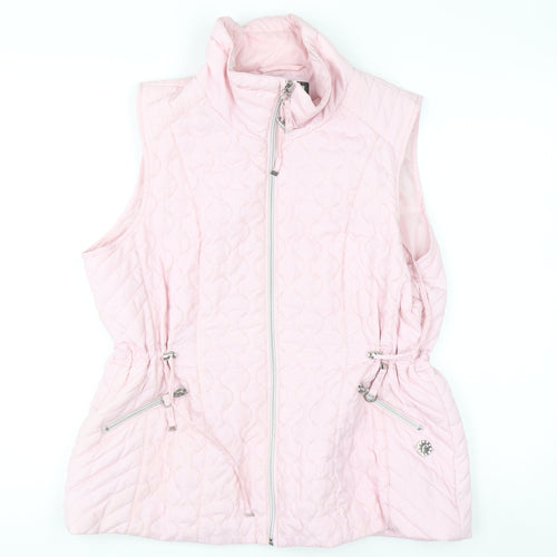 Paco Boutique Women Pink Quilted Padded Waistcoat Size 14