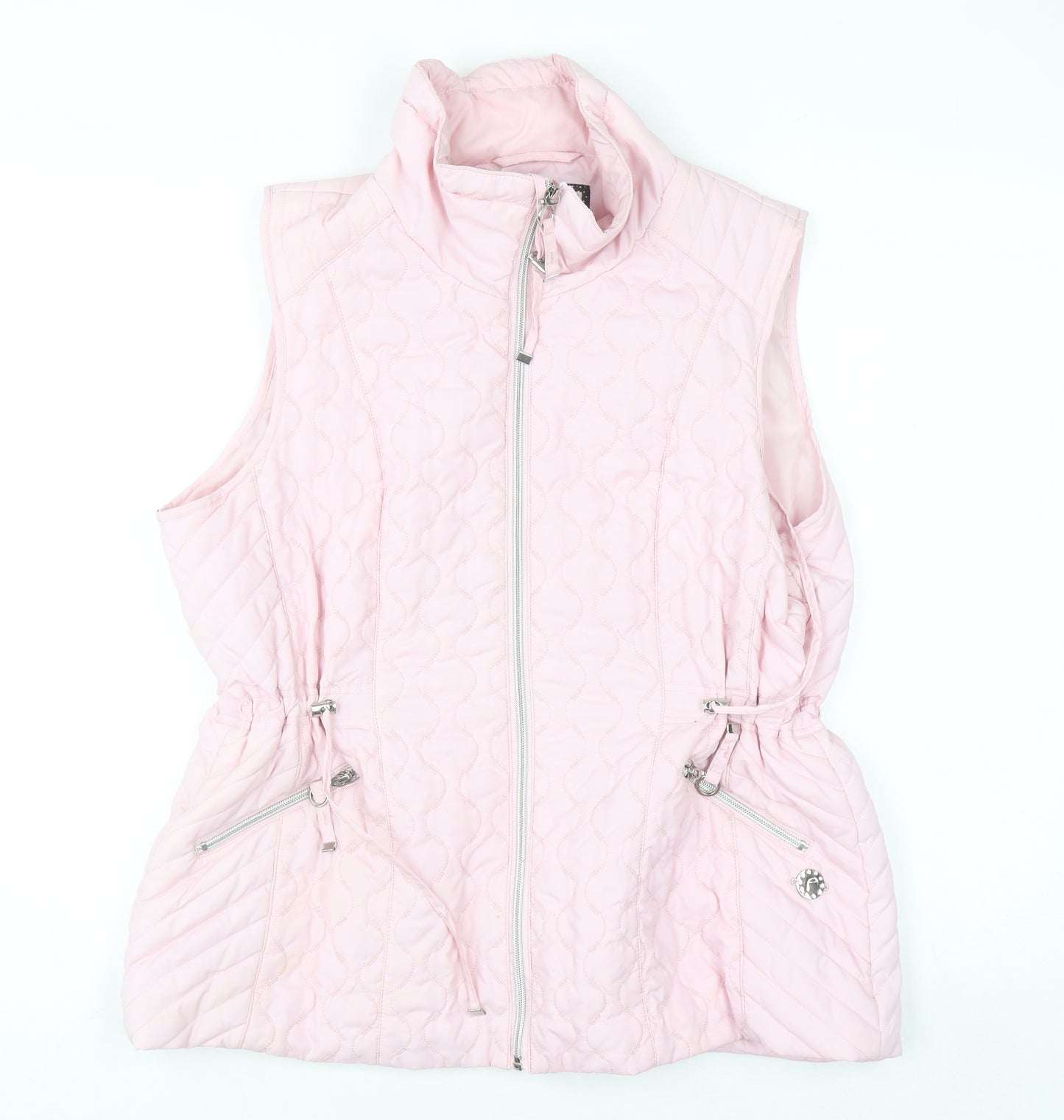 Paco Boutique Women Pink Quilted Padded Waistcoat Size 14