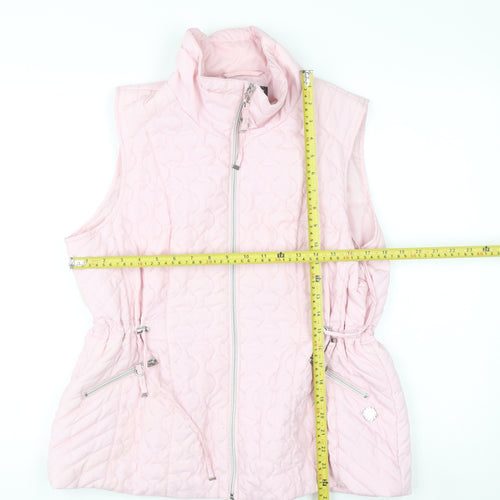 Paco Boutique Women Pink Quilted Padded Waistcoat Size 14