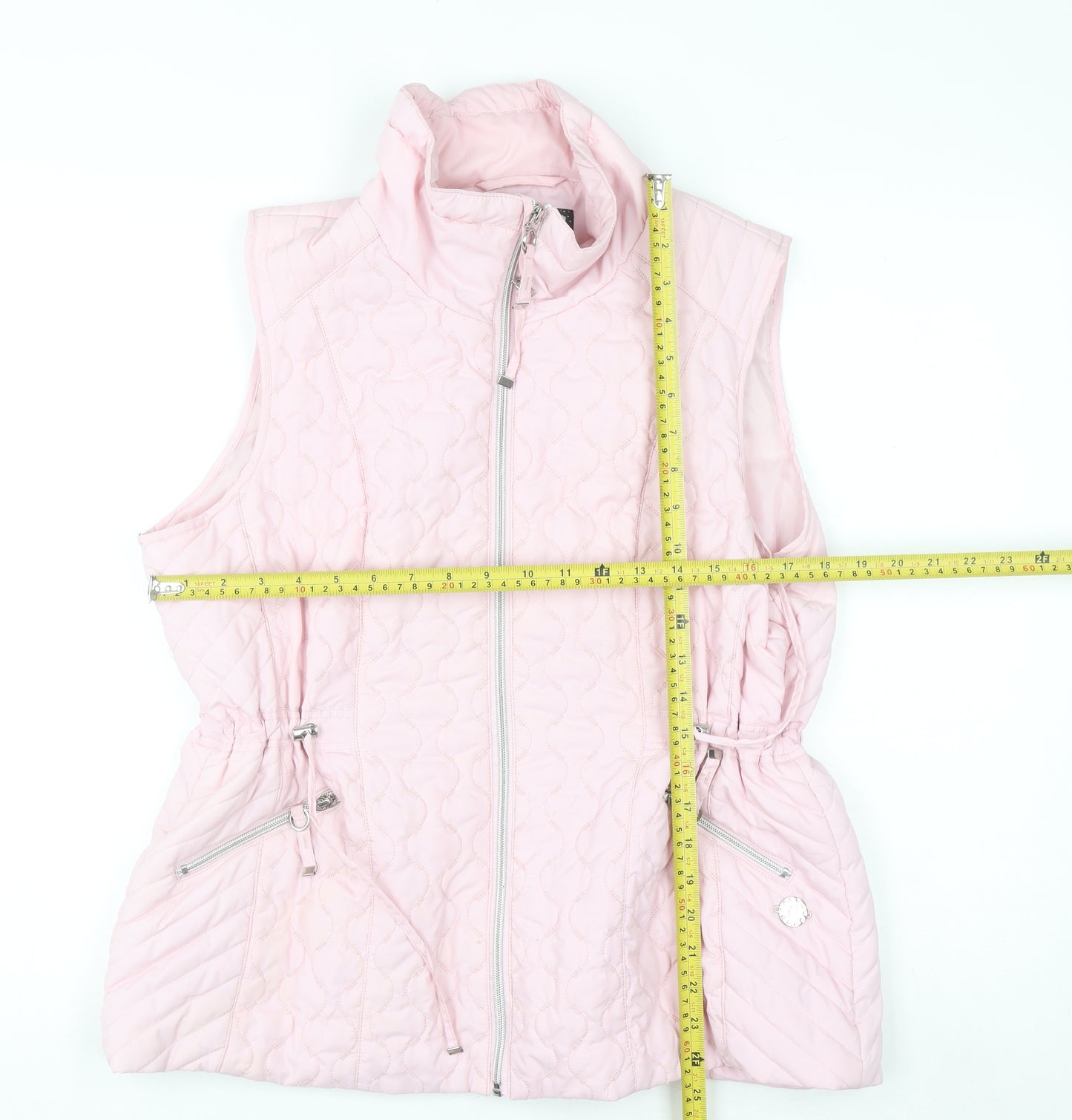 Paco Boutique Women Pink Quilted Padded Waistcoat Size 14