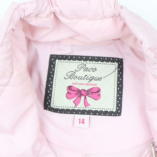 Paco Boutique Women Pink Quilted Padded Waistcoat Size 14