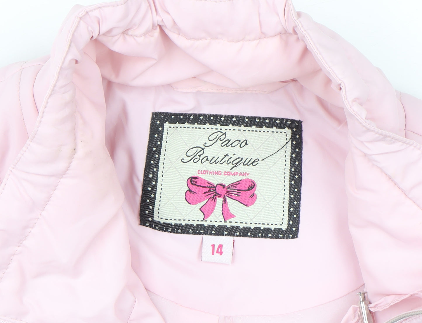 Paco Boutique Women Pink Quilted Padded Waistcoat Size 14