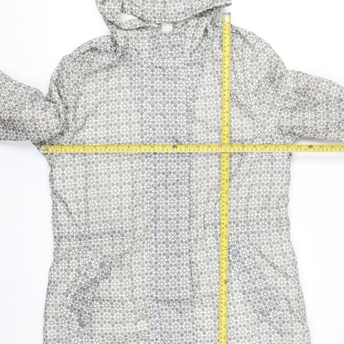 Cotton Traders Womens Grey Hooded Waterproof Rain Coat Size 16