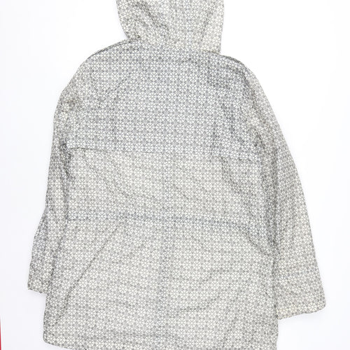 Cotton Traders Womens Grey Hooded Waterproof Rain Coat Size 16