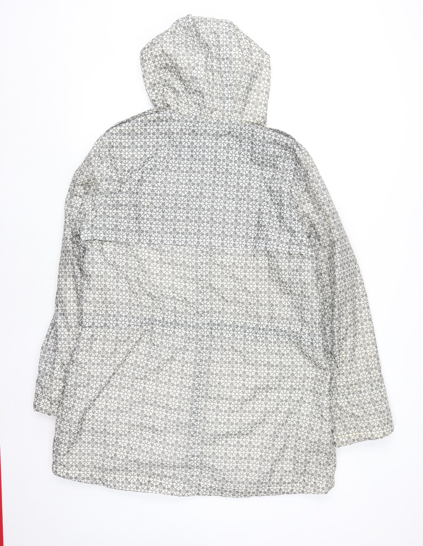 Cotton Traders Womens Grey Hooded Waterproof Rain Coat Size 16