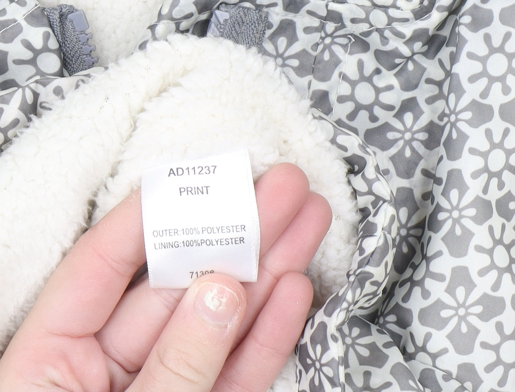 Cotton Traders Womens Grey Hooded Waterproof Rain Coat Size 16