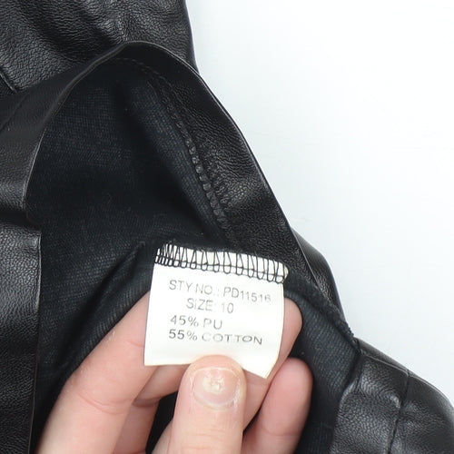 Pixie Daisy Womens Black Size 10 Faux Leather Mini Skirt