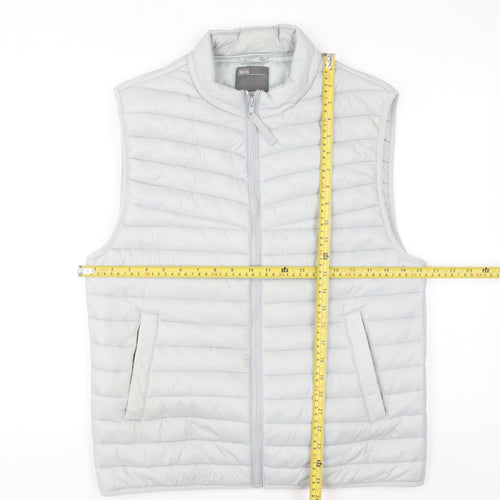 ASOS Men’s Grey Puffer Waistcoat M Regular Fit Quilted Zip Gilet