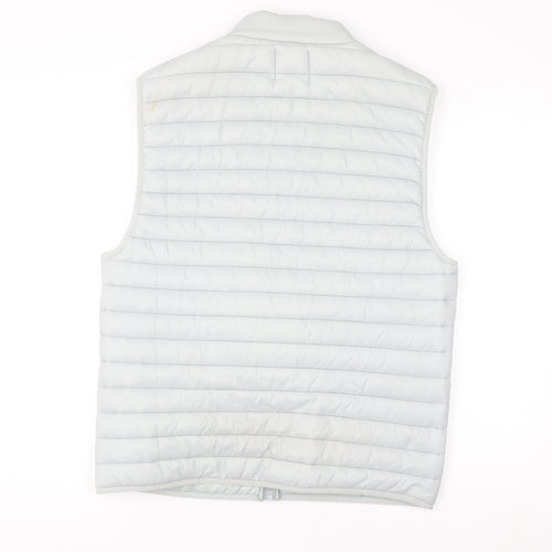 ASOS Men’s Grey Puffer Waistcoat M Regular Fit Quilted Zip Gilet
